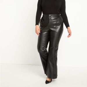 Eloquii Plus Size Faux Leather Flare Leg Trouser NWT - 14W